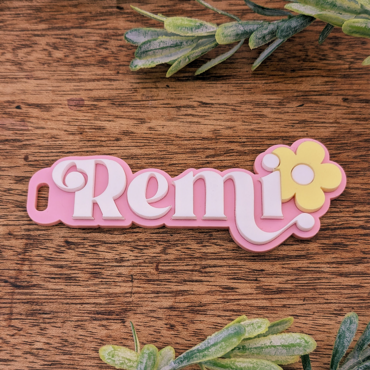 Personalised Daisy bag tag, keychain, Daisy bag charm, School bag tag, Kids bag tag, Name tag