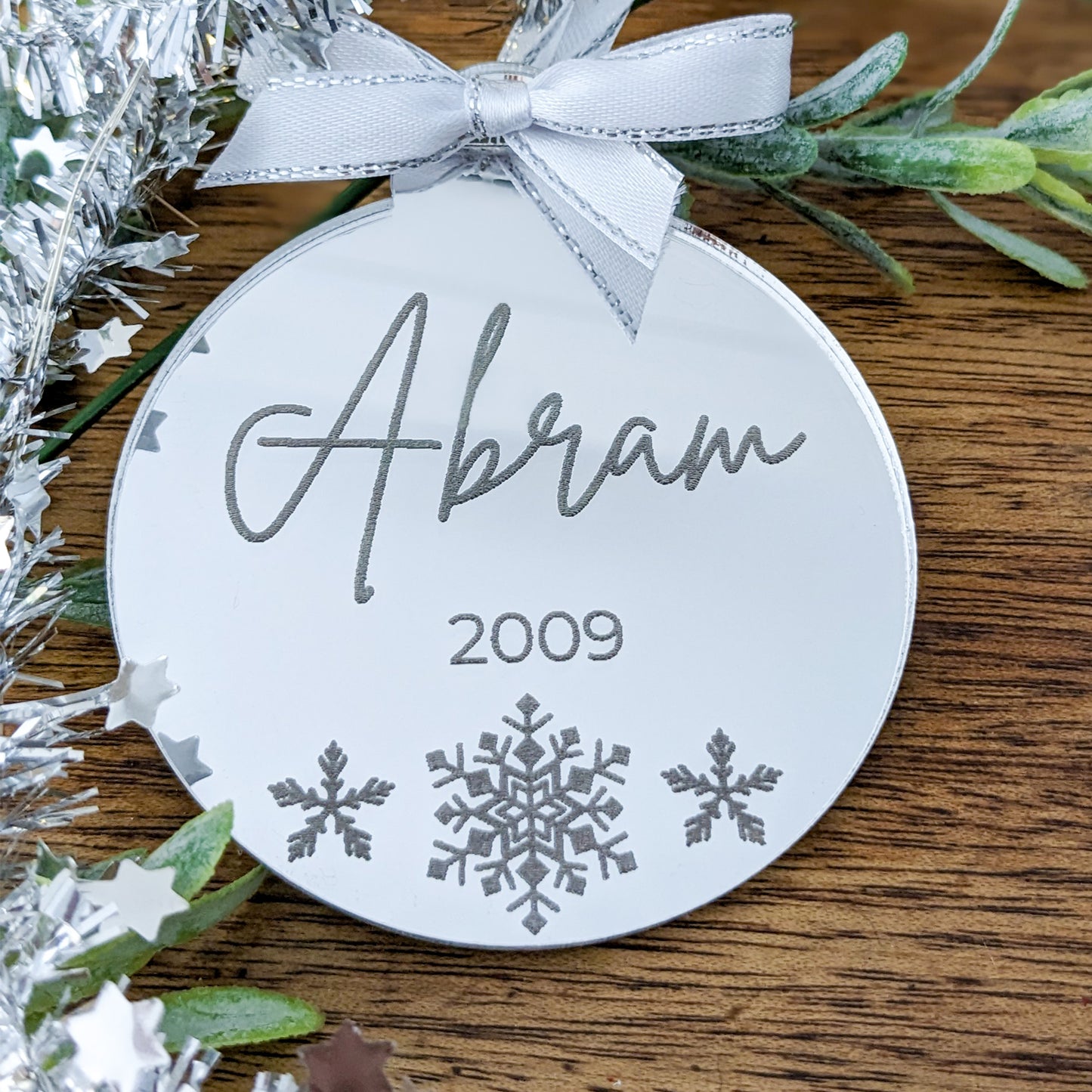 Personalised Mirrored Baubles