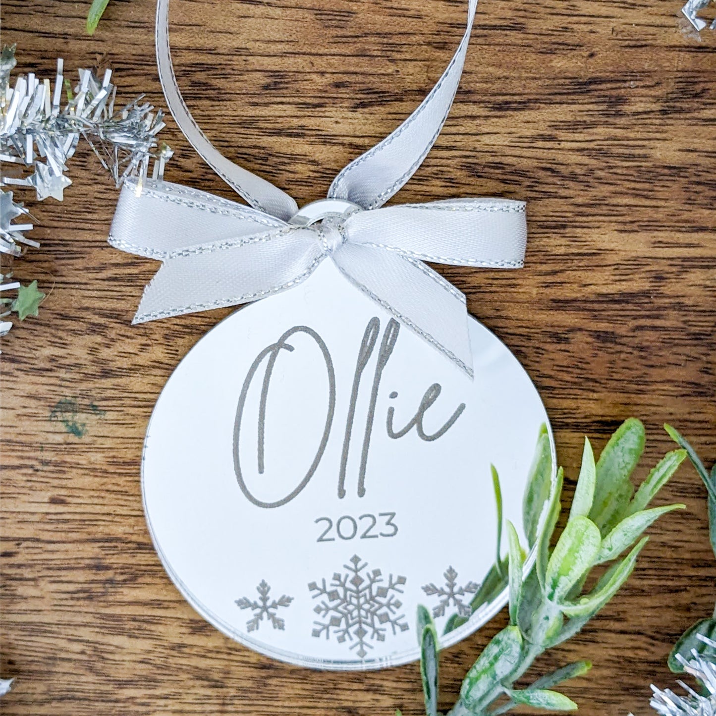 Personalised Mirrored Baubles