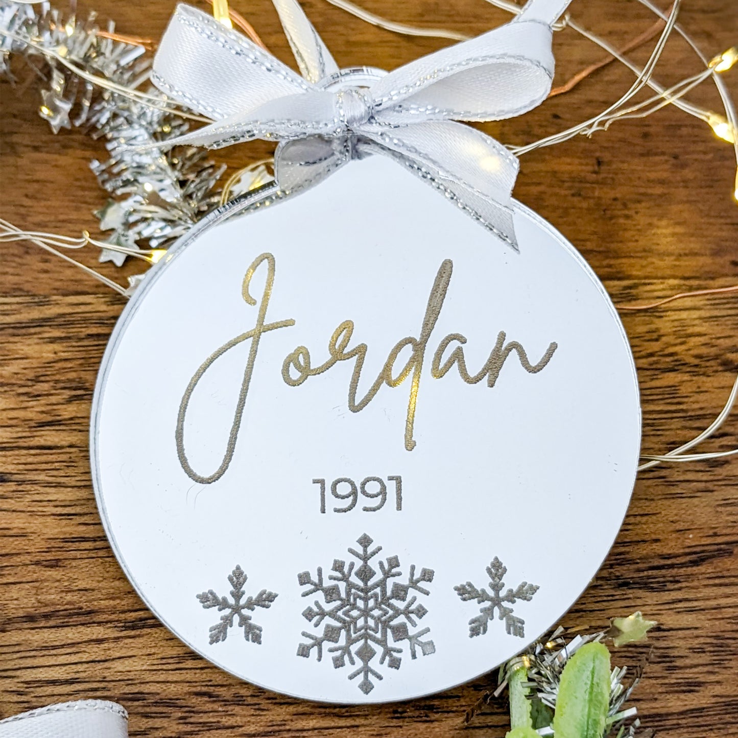 Personalised Mirrored Baubles