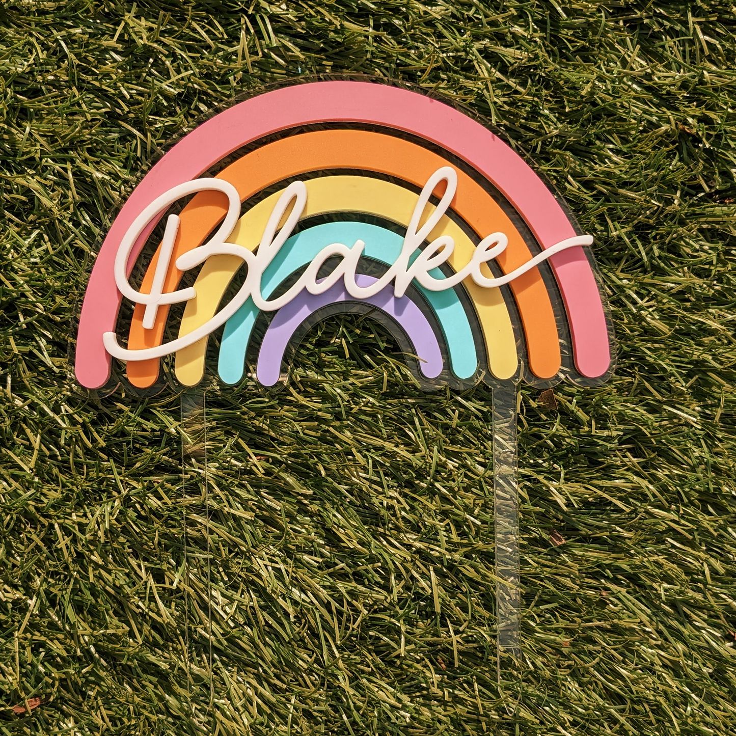 Personalised Rainbow Cake Topper