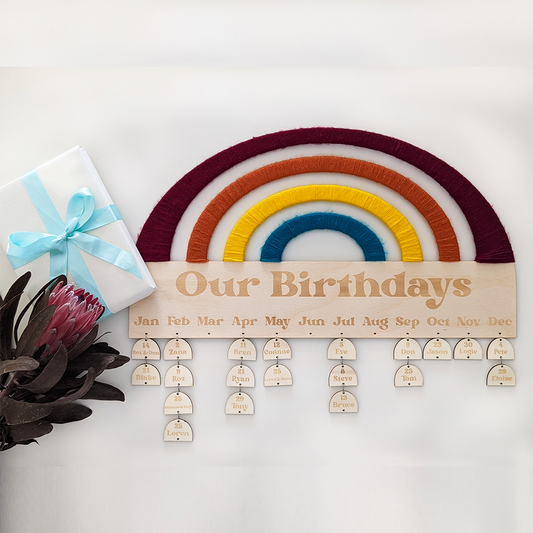 Rainbow Birthday Calendar