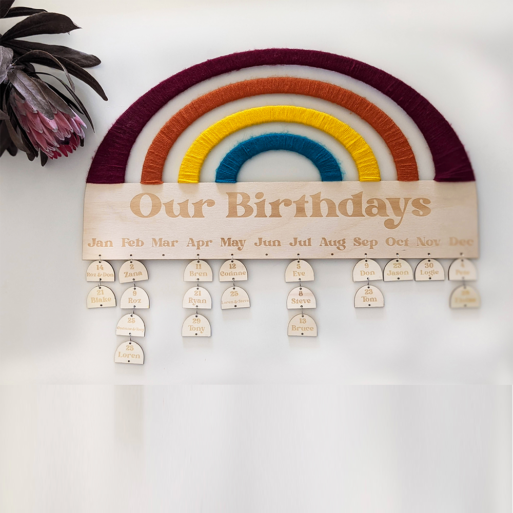 Rainbow Birthday Calendar
