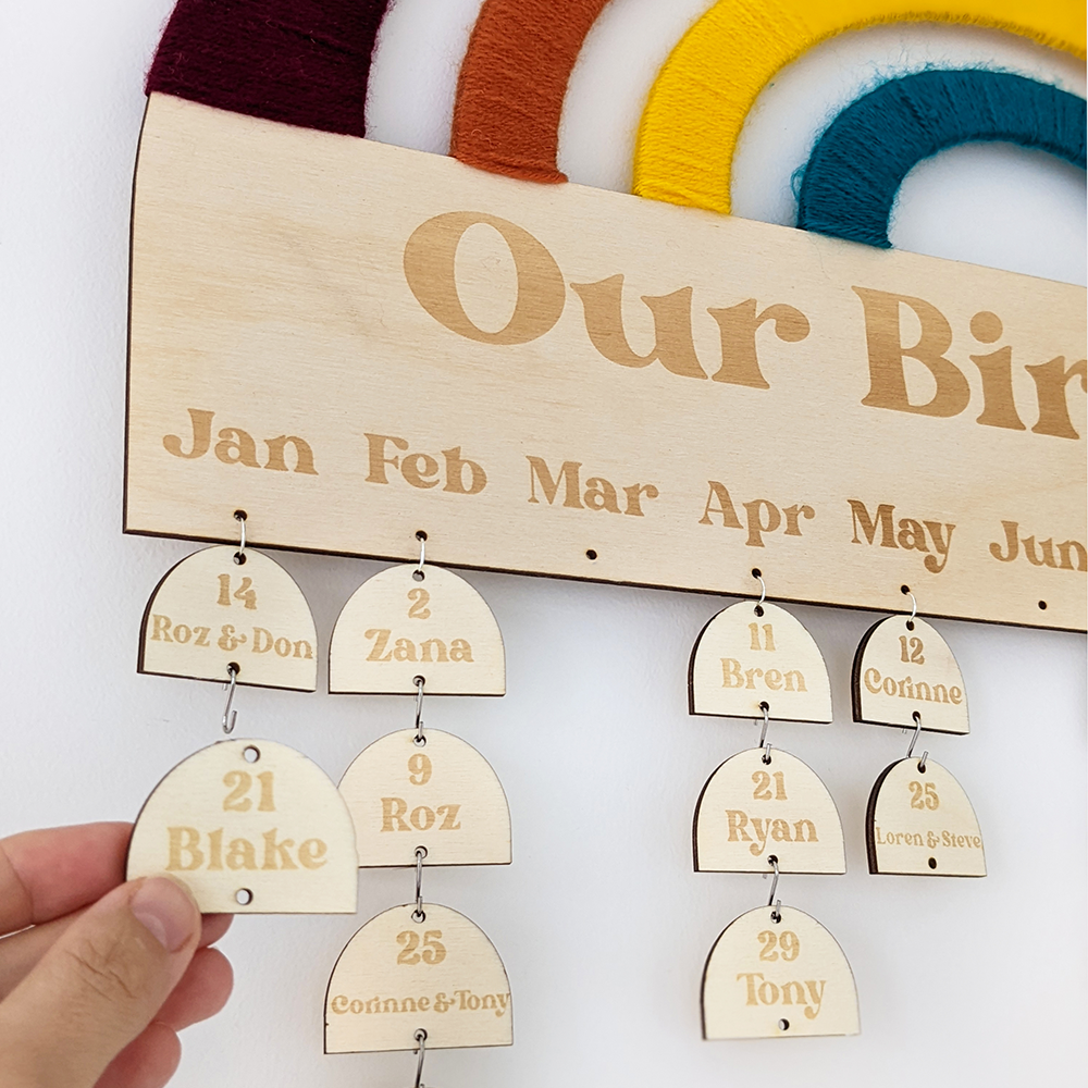 Rainbow Birthday Calendar