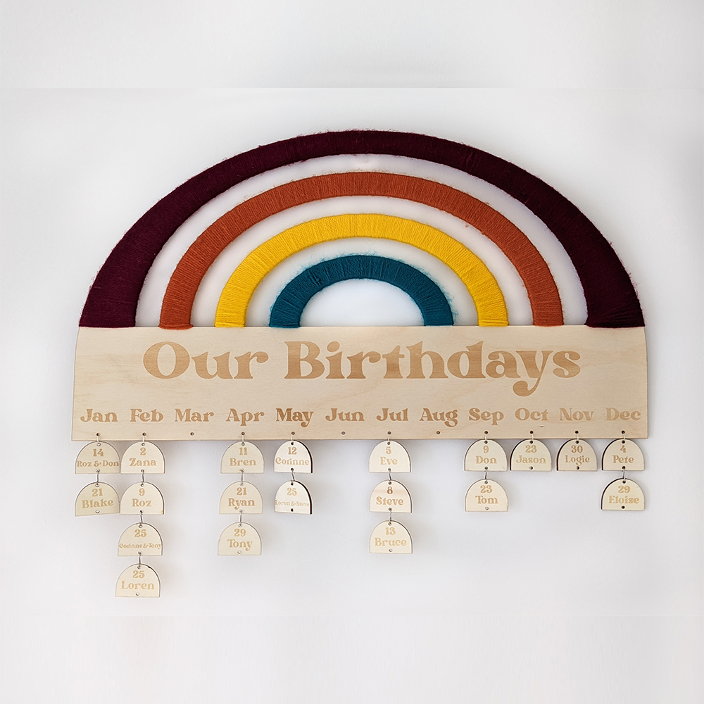 Rainbow Birthday Calendar