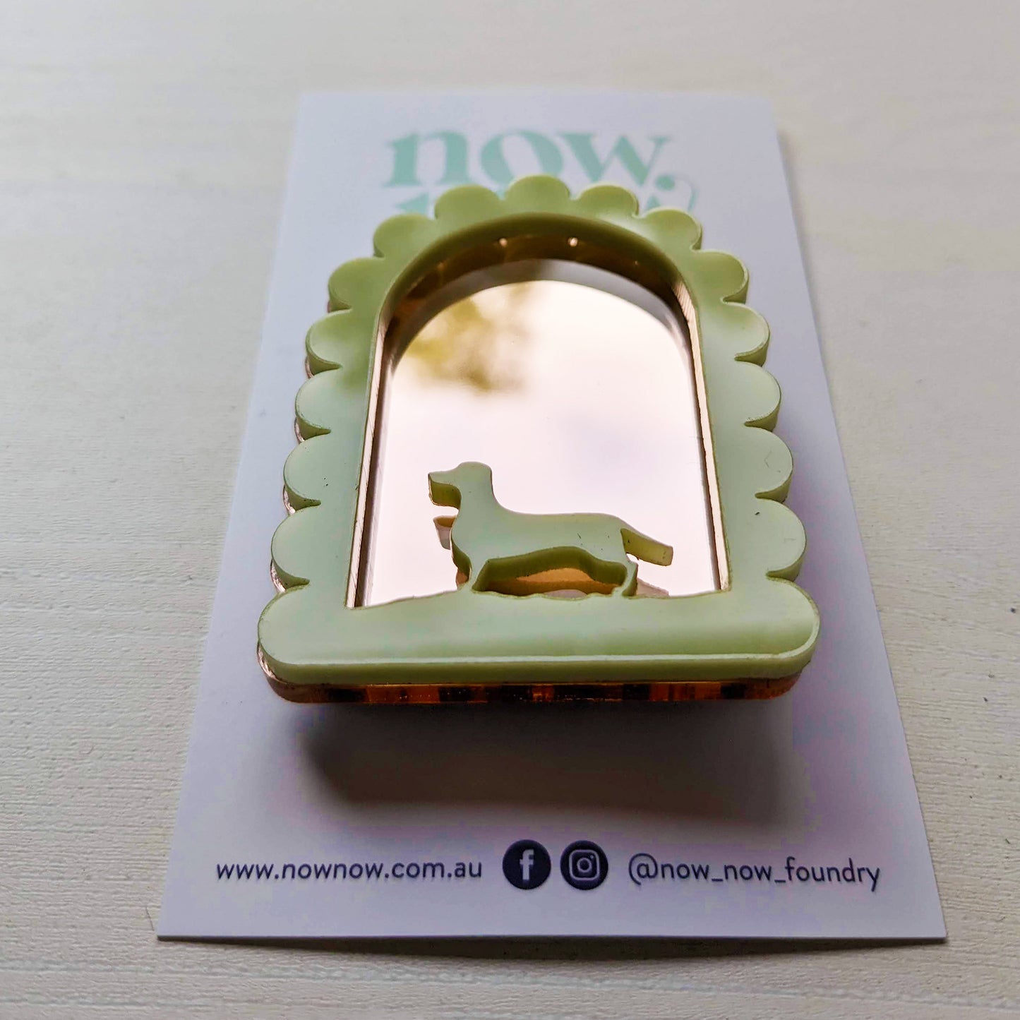 Sausage Dog Framed Brooch