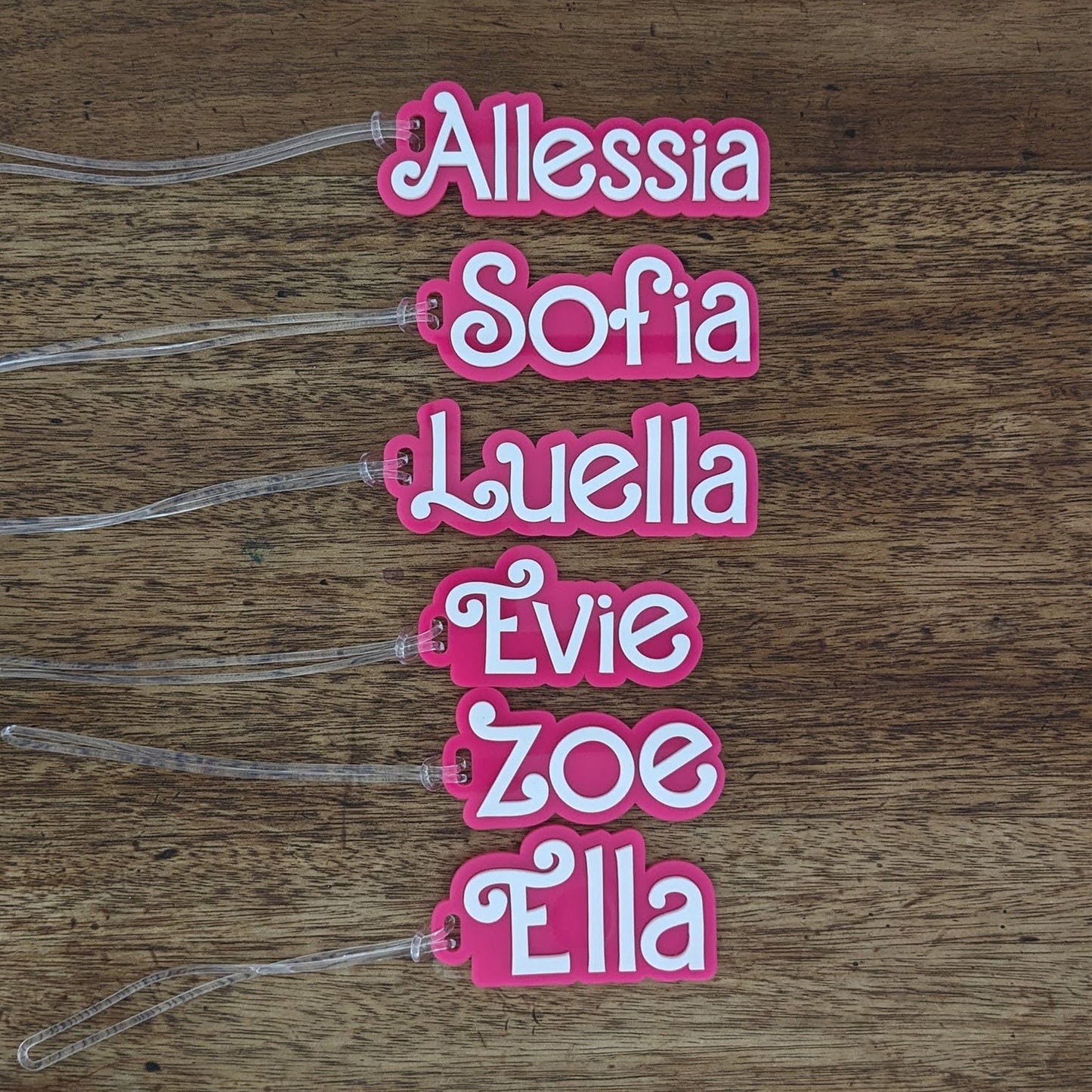 Barbie inspired Back to School, Personalised Bag Charm, Backpack Name Tag, Kids School Bag Tag