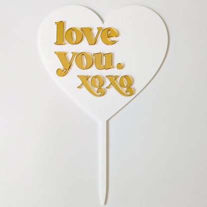 Love You XO XO Cake Topper