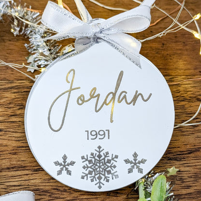 Personalised Mirrored Baubles