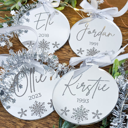 Personalised Mirrored Baubles