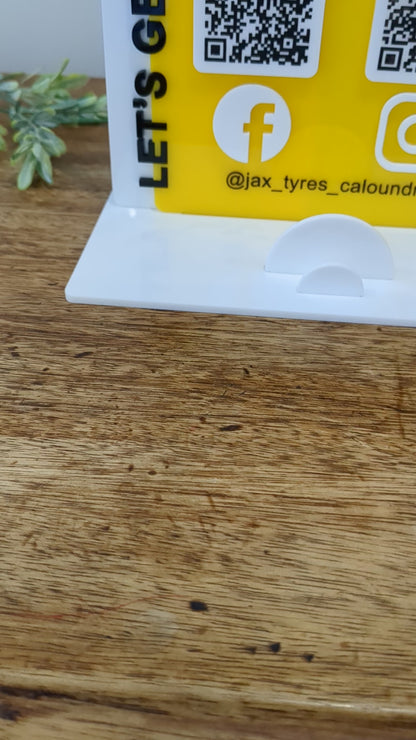 Business Social and Card Holder Sign