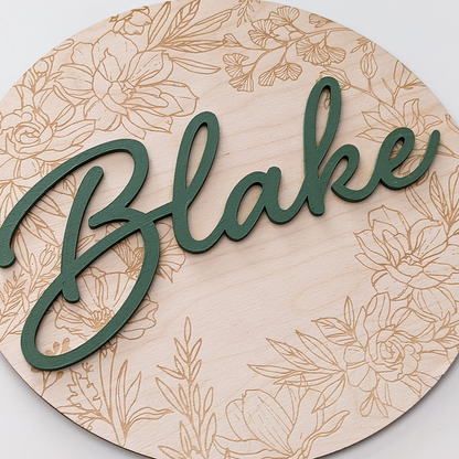 Floral Name Plaque
