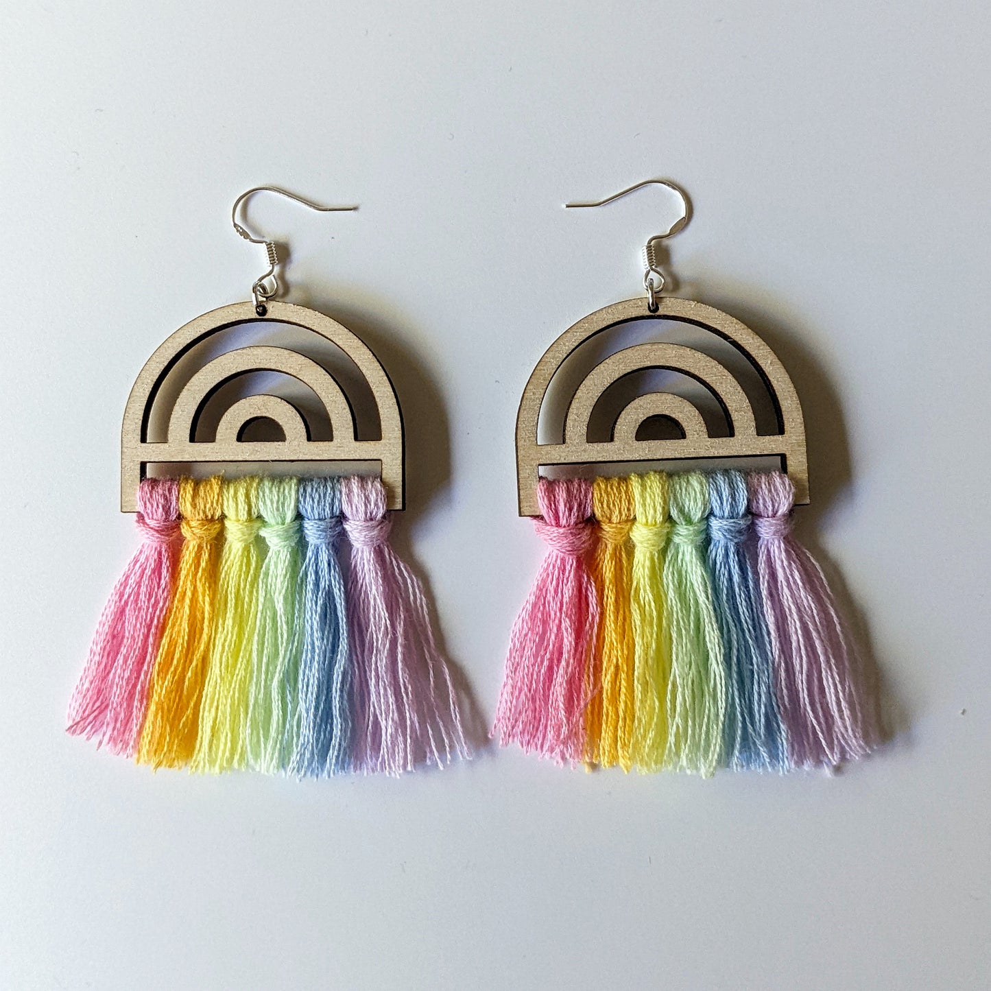 Rainbow Macrame Earrings